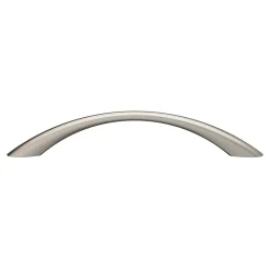 Poignée de meuble nœud GoodHome Primel effet nickel satin gris l.160mm x l.9mm x H. 27mm entraxe 128mm