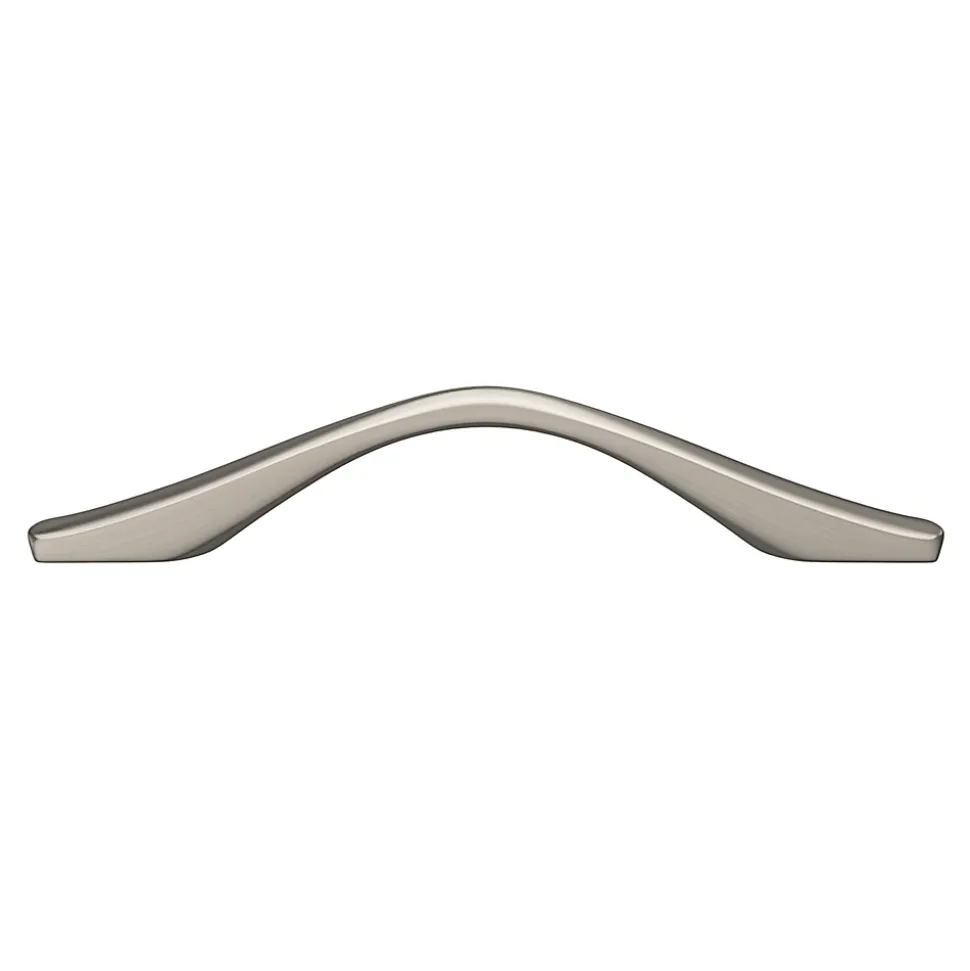 Poignée de meuble nœud GoodHome Ruis effet nickel satin gris l.137mm x l.10mm x H. 25mm entraxe 96mm