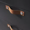 Poignée de meuble nœud GoodHome Hezo marron claire l.12.3cm x h.2.4cm x p.2.1cm