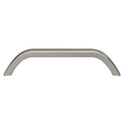 Poignée de meuble nœud GoodHome Irvil aluminium effet nickel satin gris l.142mm x l.12mm x H. 30mm entraxe 128mm