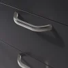 Poignée de meuble nœud GoodHome Irvil aluminium effet nickel satin gris l.110mm x l.12mm x H. 30mm entraxe 96mm