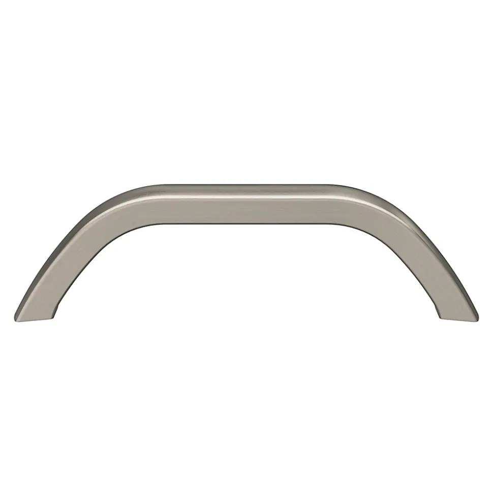 Poignée de meuble nœud GoodHome Irvil aluminium effet nickel satin gris l.110mm x l.12mm x H. 30mm entraxe 96mm