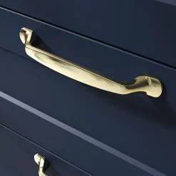 Poignée de meuble nœud GoodHome Govlin aluminium effet laiton doré l.164mm x l.20mm x H. 24mm entraxe 128mm