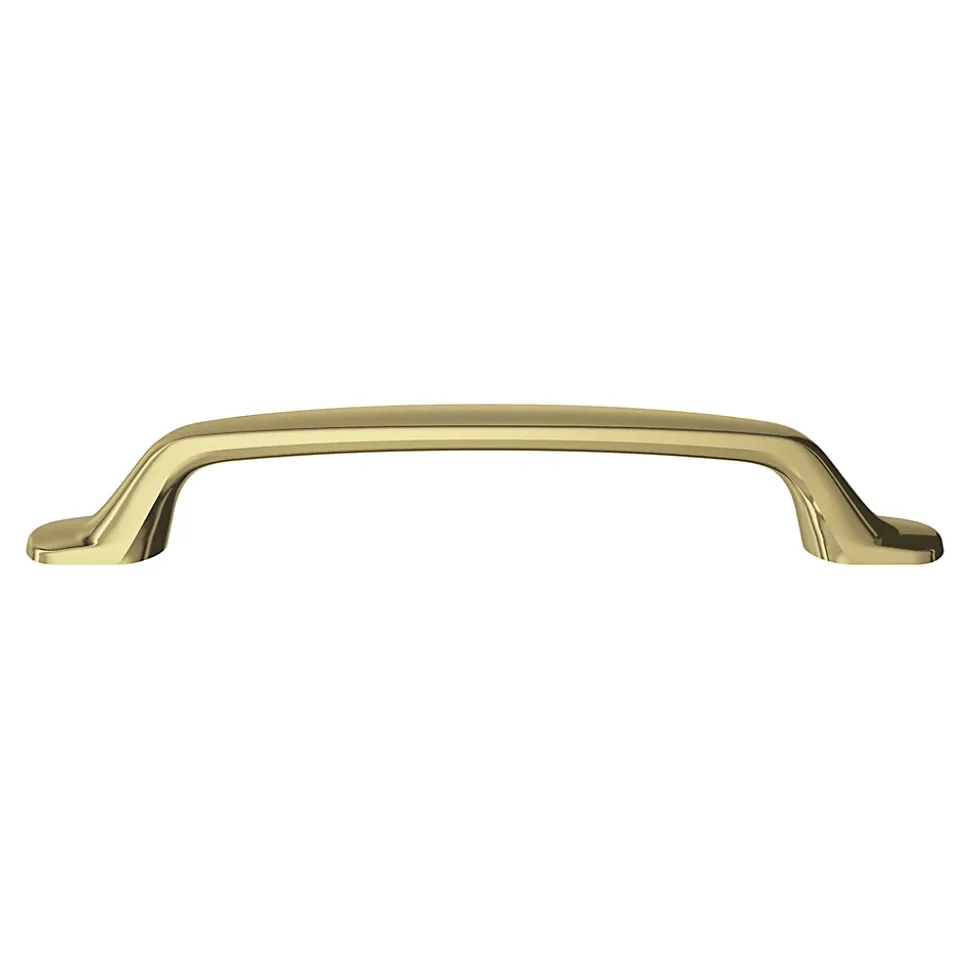 Poignée de meuble nœud GoodHome Govlin aluminium effet laiton doré l.164mm x l.20mm x H. 24mm entraxe 128mm