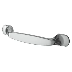 Poignée de meuble nœud GoodHome Govlin aluminium effet chromé gris l.131mm x l.19mm x H. 24mm entraxe 96mm