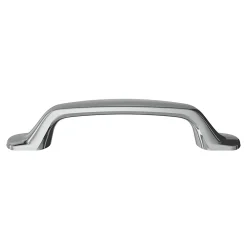 Poignée de meuble nœud GoodHome Govlin aluminium effet chromé gris l.131mm x l.19mm x H. 24mm entraxe 96mm