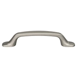 Poignée de meuble nœud GoodHome Govlin aluminium effet nickel satin gris l.131mm x l.19mm x H. 24mm entraxe 96mm