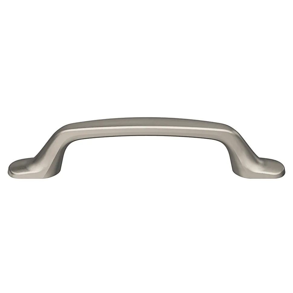Poignée de meuble nœud GoodHome Govlin aluminium effet nickel satin gris l.131mm x l.19mm x H. 24mm entraxe 96mm