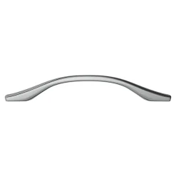 Poignée de meuble nœud GoodHome Ruis effet chromé gris l.169mm x l.10mm x H. 25mm entraxe 128mm