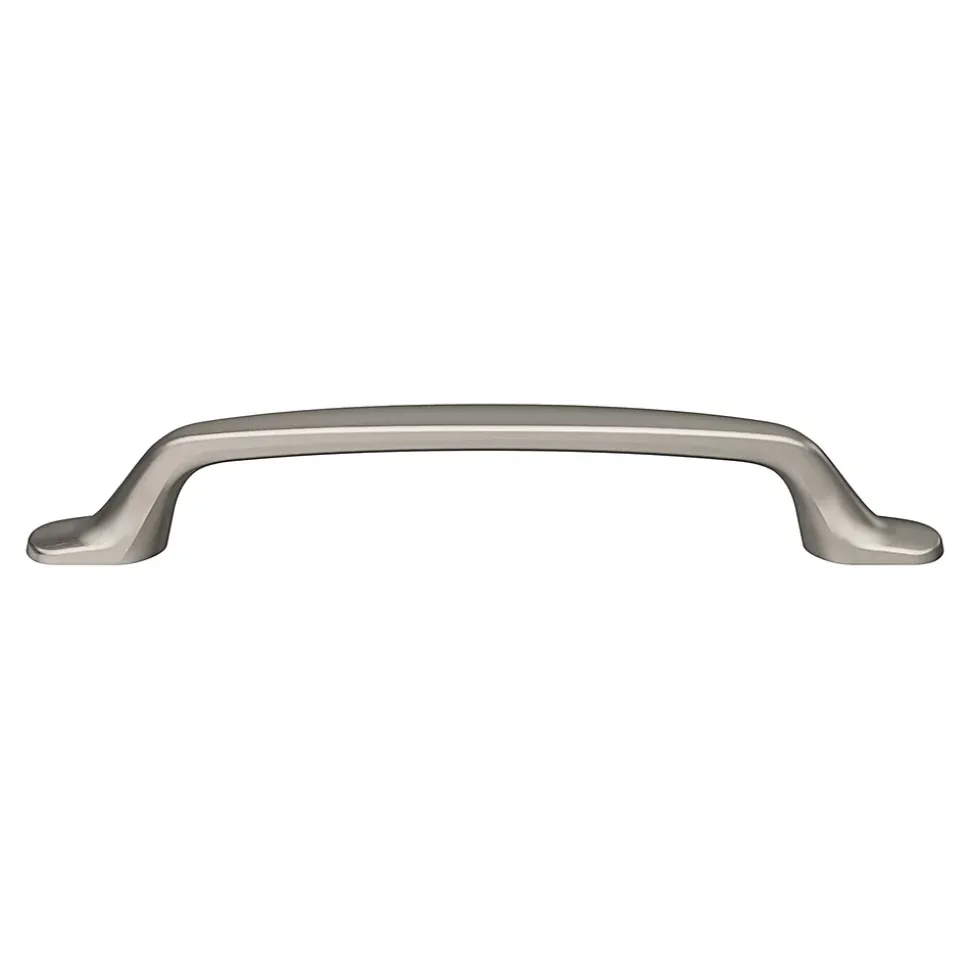 Poignée de meuble nœud GoodHome Govlin aluminium effet nickel satin gris l.164mm x l.20mm x H. 24mm entraxe 128mm