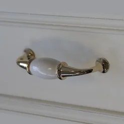 Poignée de meuble nœud Porcelaine Vras blanc 96mm