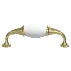Poignée de meuble nœud Porcelaine Vras blanc 96mm