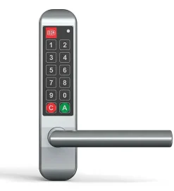 Poignée électronique serrure à code Easykey DOM serrure inox porte intérieure 45 mm sans clé