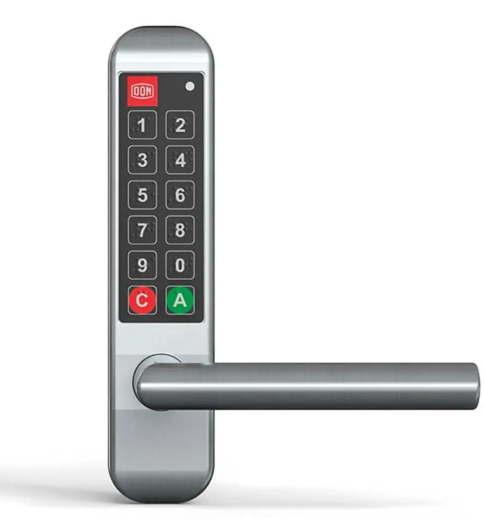 Poignée électronique serrure à code Easykey DOM serrure inox porte intérieure 45 mm sans clé