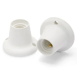 Point lumineux thermoplastique avec douille E27, base droite. Blanc