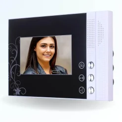 Portier interphone vidéo cards 4 fils - 2 écrans noirs - avec lecteur de badge