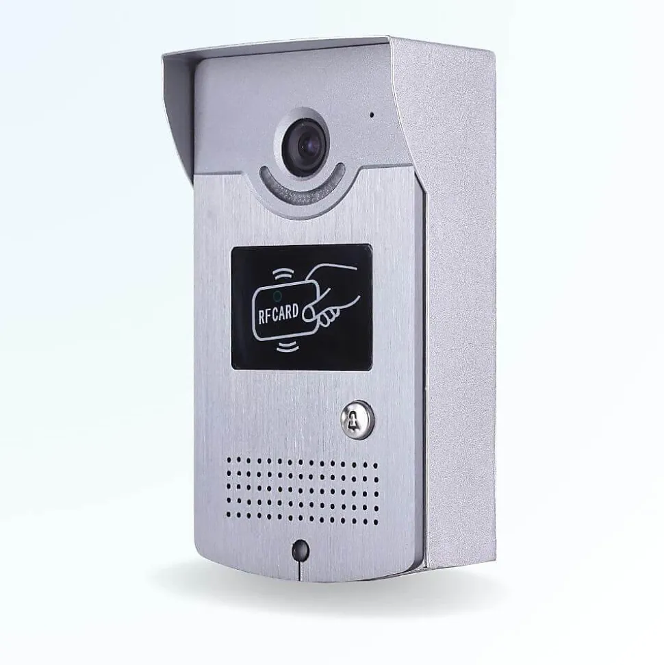 Portier interphone vidéo cards 4 fils - 2 écrans noirs - avec lecteur de badge