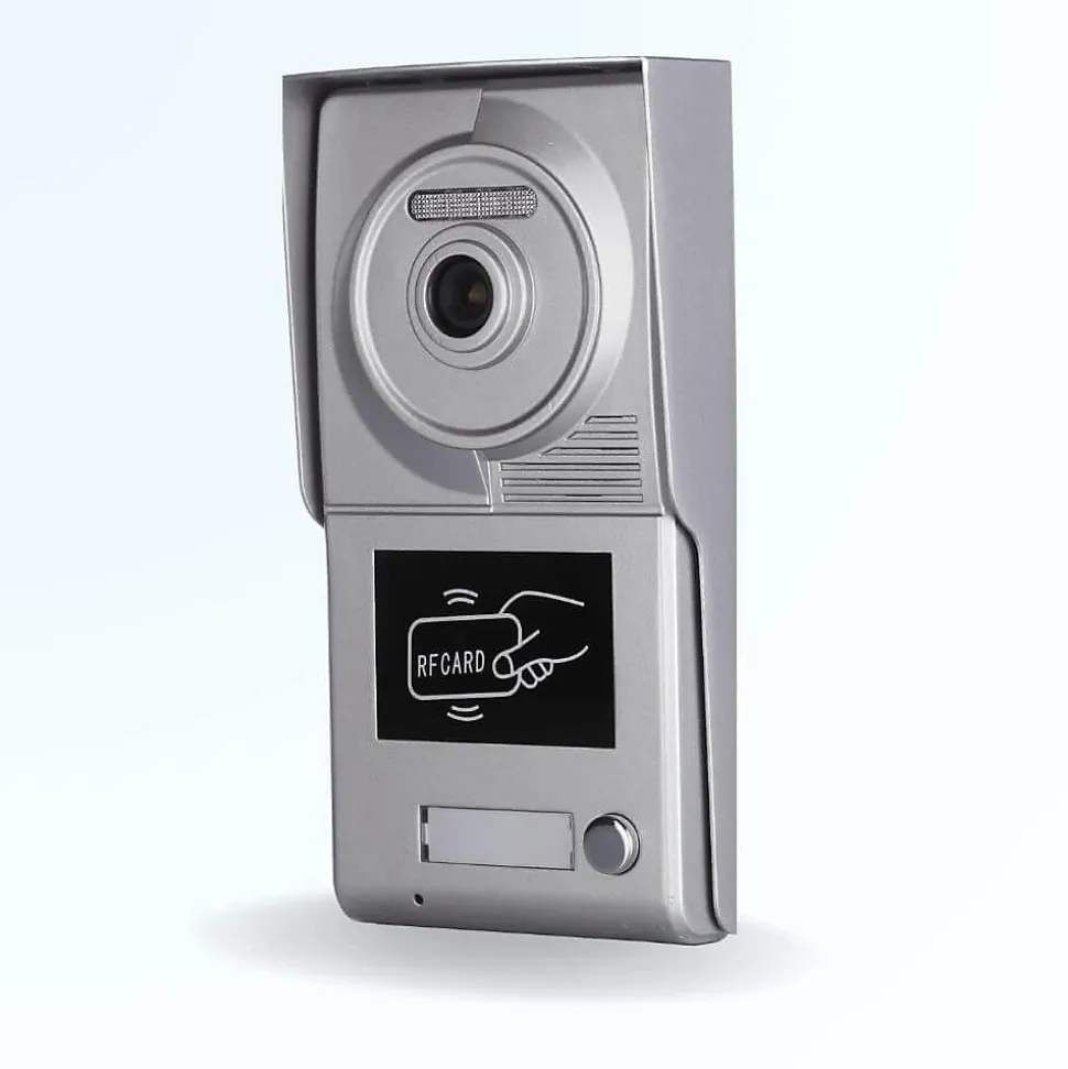 Portier interphone vidéo classic 4 fils - 1 appartement - 1 écran noir 7" - avec mémoire photos - avec lecteur de badge