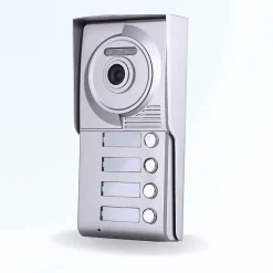 Portier interphone vidéo classic 4 fils - 4 appartements - 4 écrans blancs 7