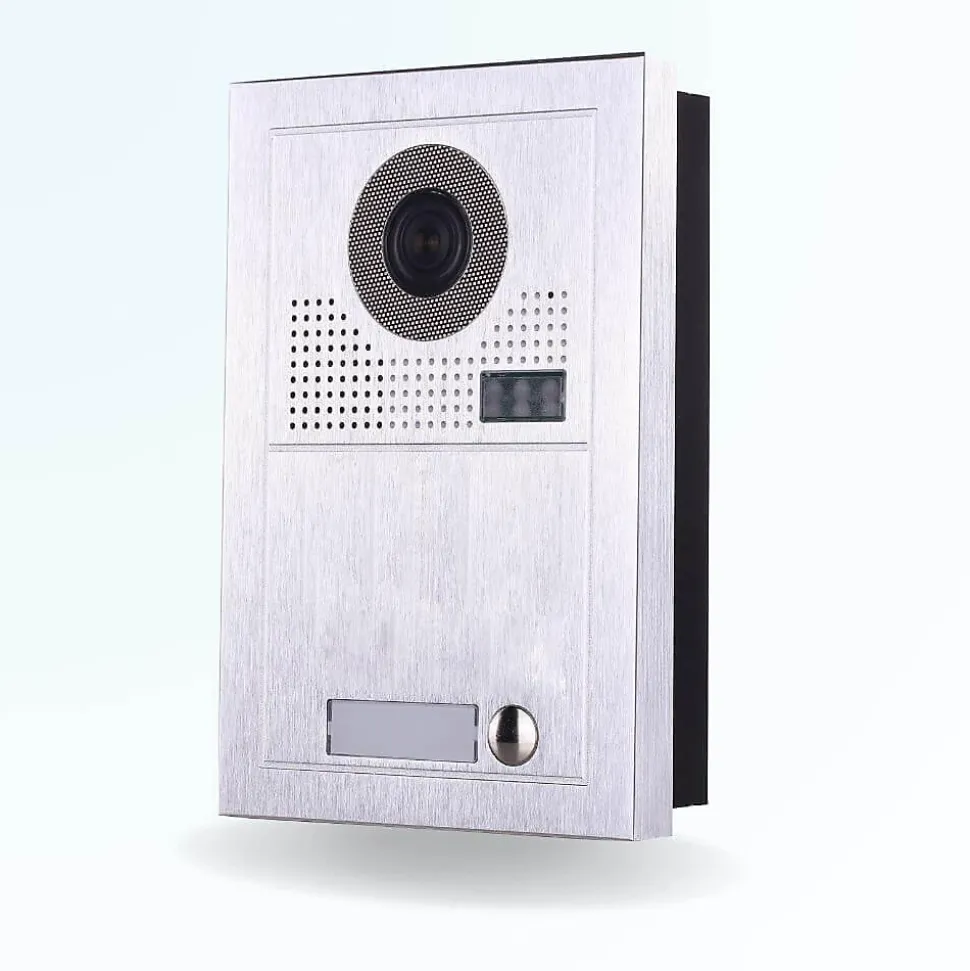 Portier interphone vidéo modern 2 fils - 1 appartement - 1 écran blanc