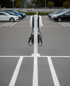 Poteau de fixation robuste pour installation de 1 à 2 bornes Wallbox 7kW