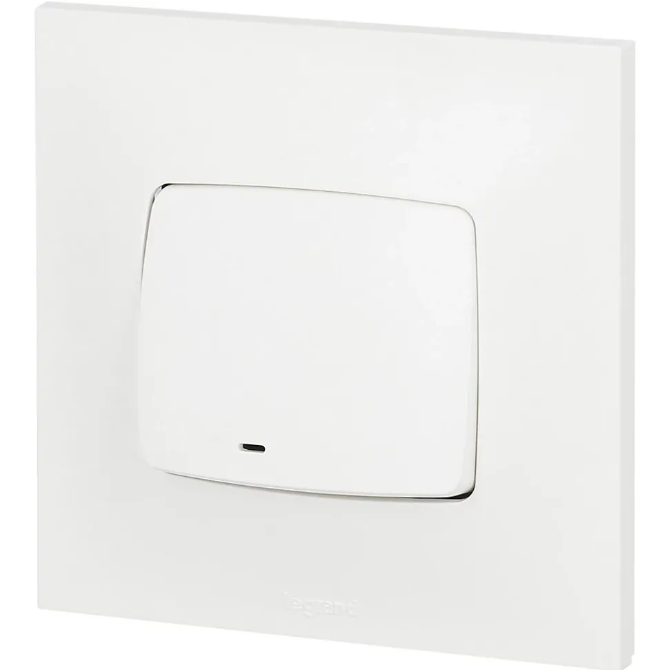 Poussoir lumineux Legrand Neptune plastique blanc