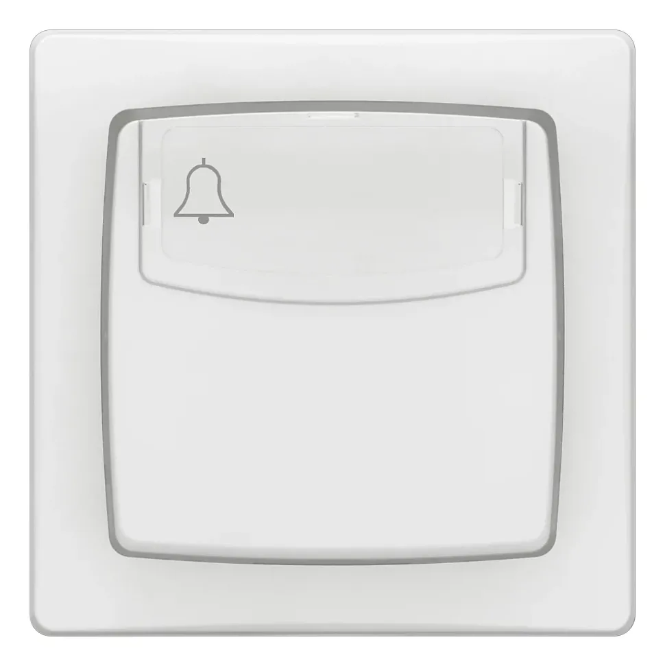 Poussoir simple avec porte étiquette Legrand complet blanc