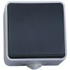 Poussoir étanche 10 A. Appareillage étanche saillie IP 54 gris