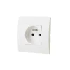 Prise avec terre blanc complet, lot de 5