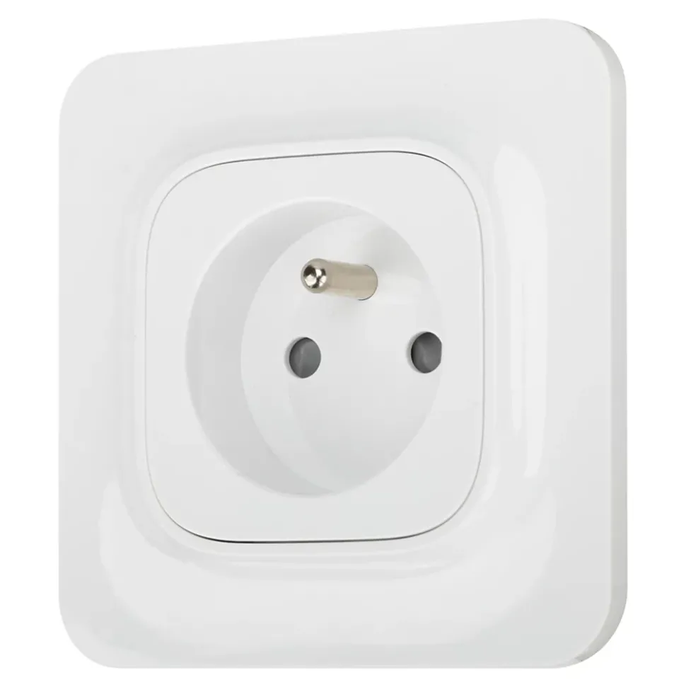 Prise avec terre Jacobsen Kennet blanc complet, lot de 5