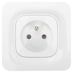 Prise avec terre Jacobsen Kennet blanc complet, lot de 5