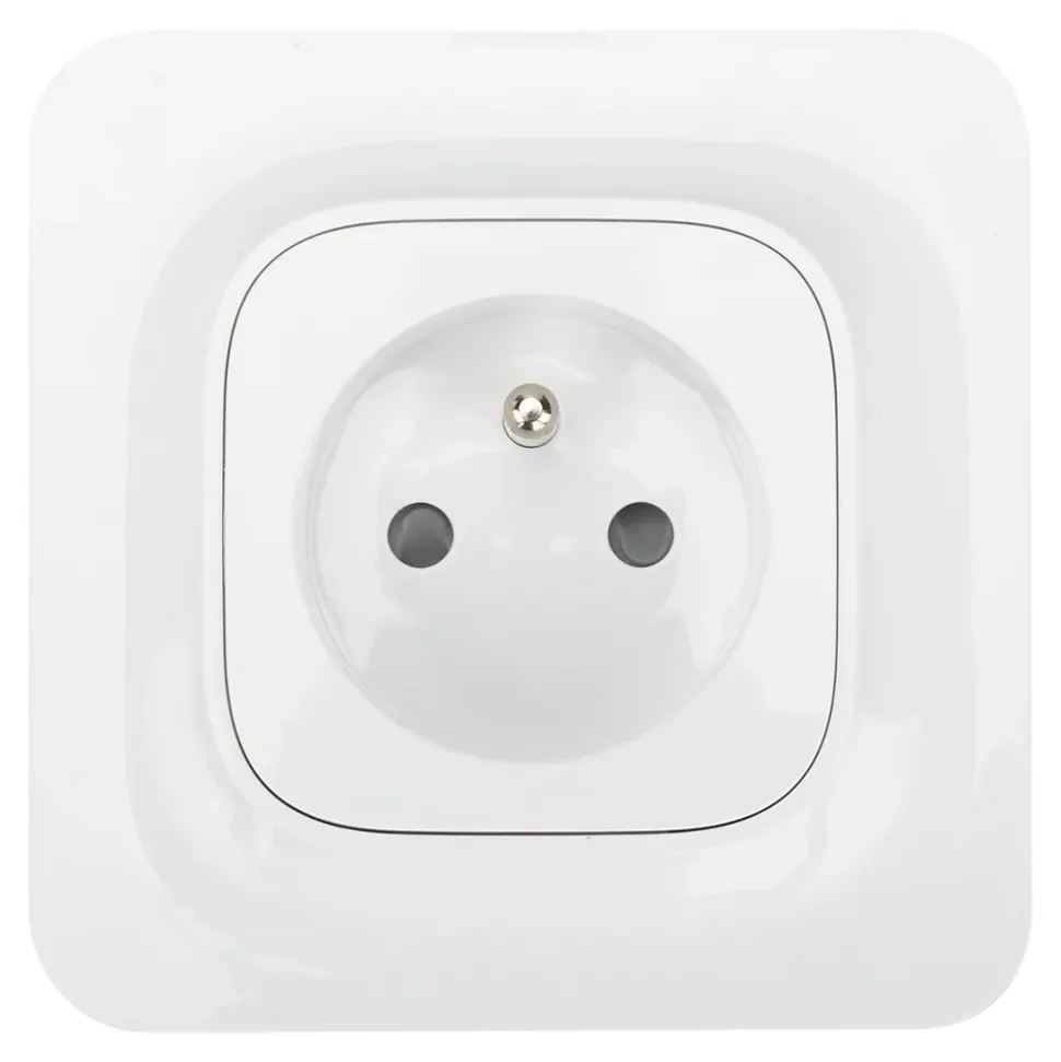 Prise avec terre Jacobsen Kennet blanc complet, lot de 5