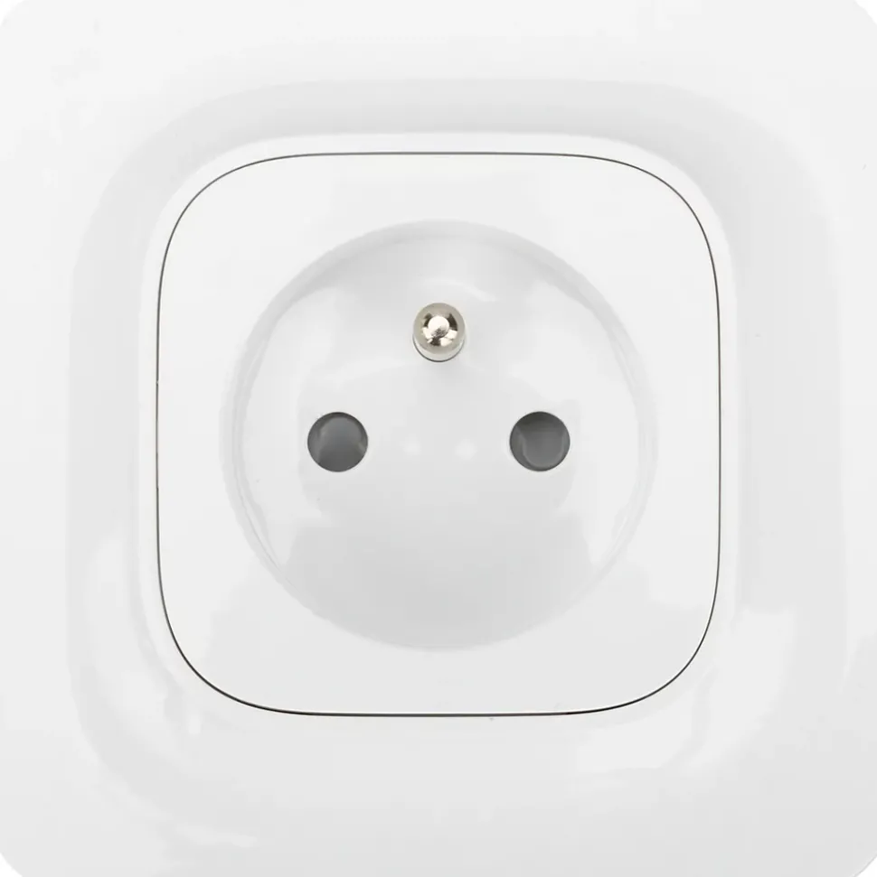 Prise avec terre Jacobsen Kennet blanc complet