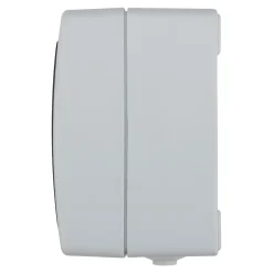 Prise avec terre étanche en saillie gris complet - H 8,5 cm / L 6,5 cm / P 5 cm