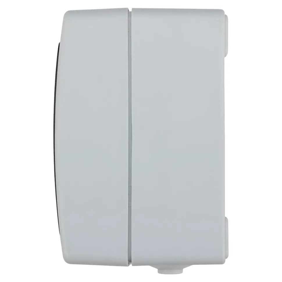 Prise avec terre étanche en saillie gris complet - H 8,5 cm / L 6,5 cm / P 5 cm