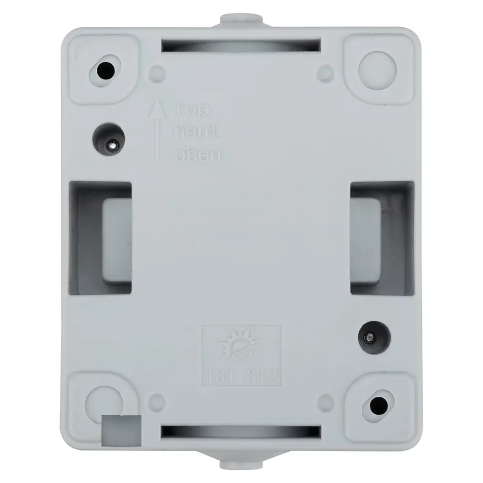 Prise avec terre étanche en saillie gris complet - H 8,5 cm / L 6,5 cm / P 5 cm