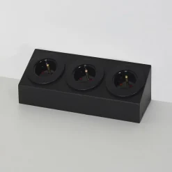 Prise cuisine BARRY - Bloc 3 prises Soft Touch noir