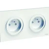 Prise de courant double avec terre complète Schneider Electric Odace blanc