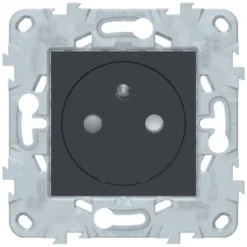 Prise de courant 2 pôles + terre affleurante connexion rapide 16A Schneider Electric Unica Déco anthracite