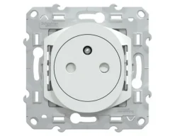 Prise de courant 2 pôles + terre affleurante 16A Schneider Electric Ovalis blanc