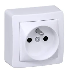 Prise de courant 2 pôles + terre complète saillie Schneider Electric Alréa blanc