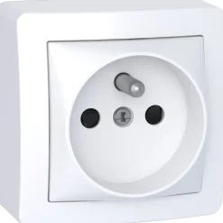 Prise de courant 2 pôles + terre complète saillie Schneider Electric Alréa blanc