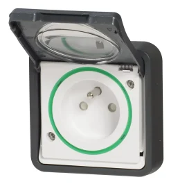 Prise de courant 2 pôles + terre étanche complète encastrée Schneider Electric Mureva Styl anthracite