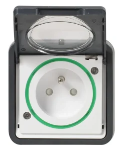 Prise de courant 2 pôles + terre étanche complète encastrée Schneider Electric Mureva Styl anthracite