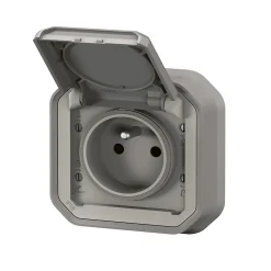 Prise de courant étanche à encastrer Plexo gris 16A, 250V - 070031L - Legrand