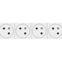 Prise de courant 4 X 2P+T surface Mosaic Link Legrand - 8 modules - 4 postes - Blanc