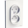 Prise double avec terre complète Schneider Electric Odace blanc
