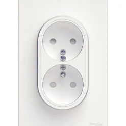 Prise double avec terre complète Schneider Electric Odace blanc