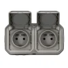 Prise Legrand Plexo gris en saillie, lot de 2