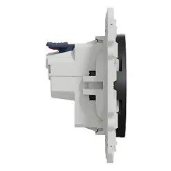 Prise 2 pôles + terre affleurante connexion rapide Odace Schneider Electric anthracite